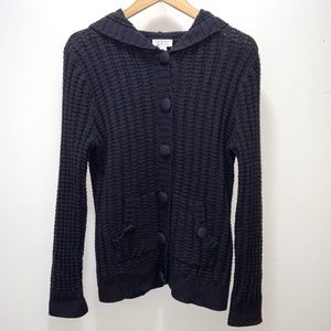 Christopher & Banks dark gray hoodie cardigan XL